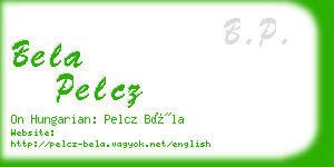 bela pelcz business card